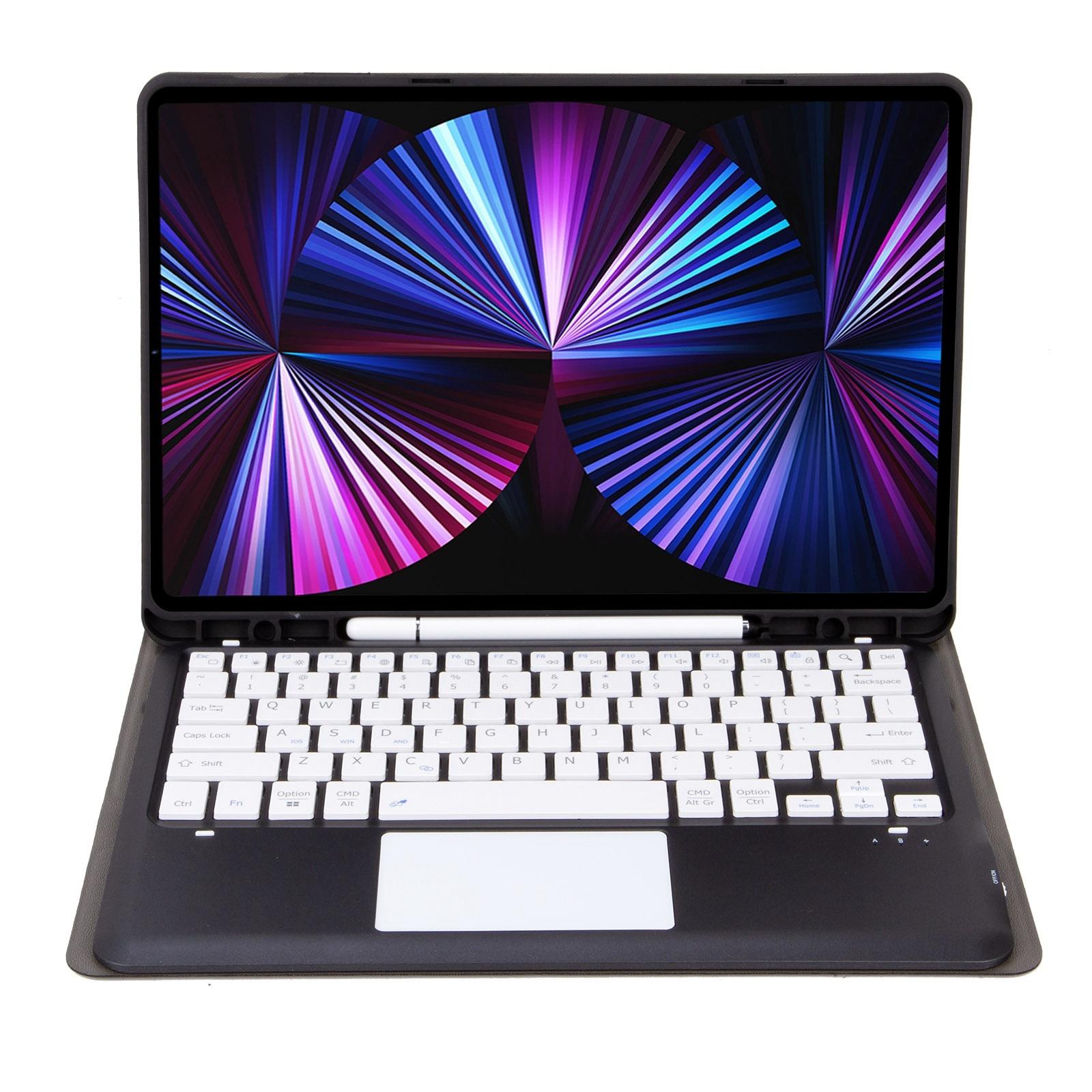 V562-A105499200ADE-202504291935-09 Detachable Bluetooth Keyboard Leather Case For Ipad Pro 12.9 2021 / 2020 / 2018 With Touch Pad - Black - Image 10