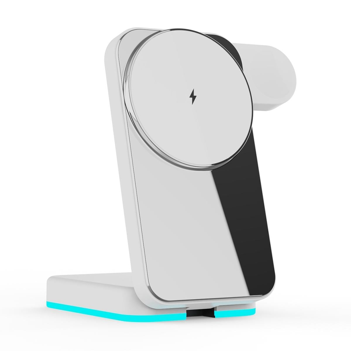 V562-A105591700ADE-202504211915-01 Foldable 3 In 1 Rgb Led Wireless Charger - Black - Image 2
