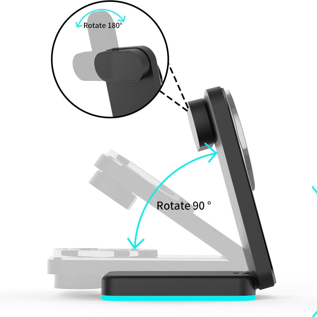V562-A105591700ADE-202504211915-07 Foldable 3 In 1 Rgb Led Wireless Charger - Black - Image 8