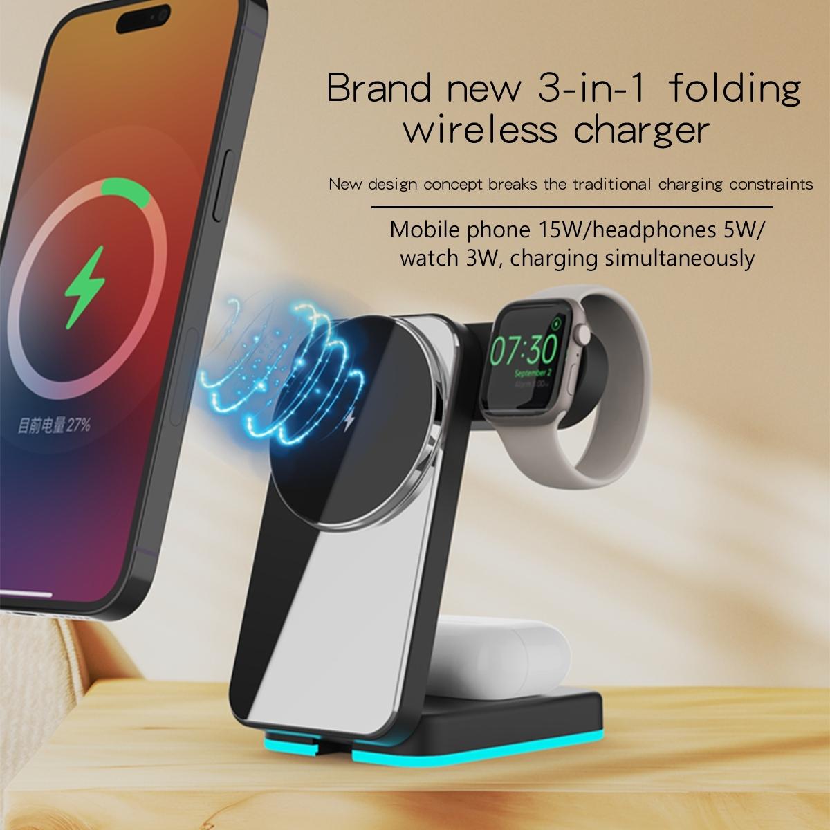 V562-A105591700ADE-202504211915-08 Foldable 3 In 1 Rgb Led Wireless Charger - Black - Image 9