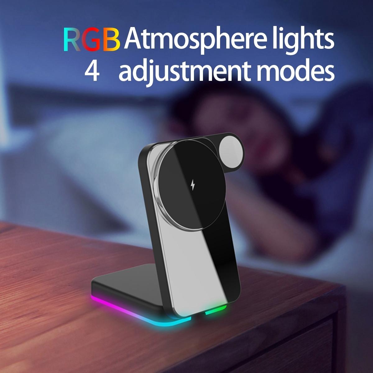 V562-A105591700ADE-202504211915-14 Foldable 3 In 1 Rgb Led Wireless Charger - Black - Image 15