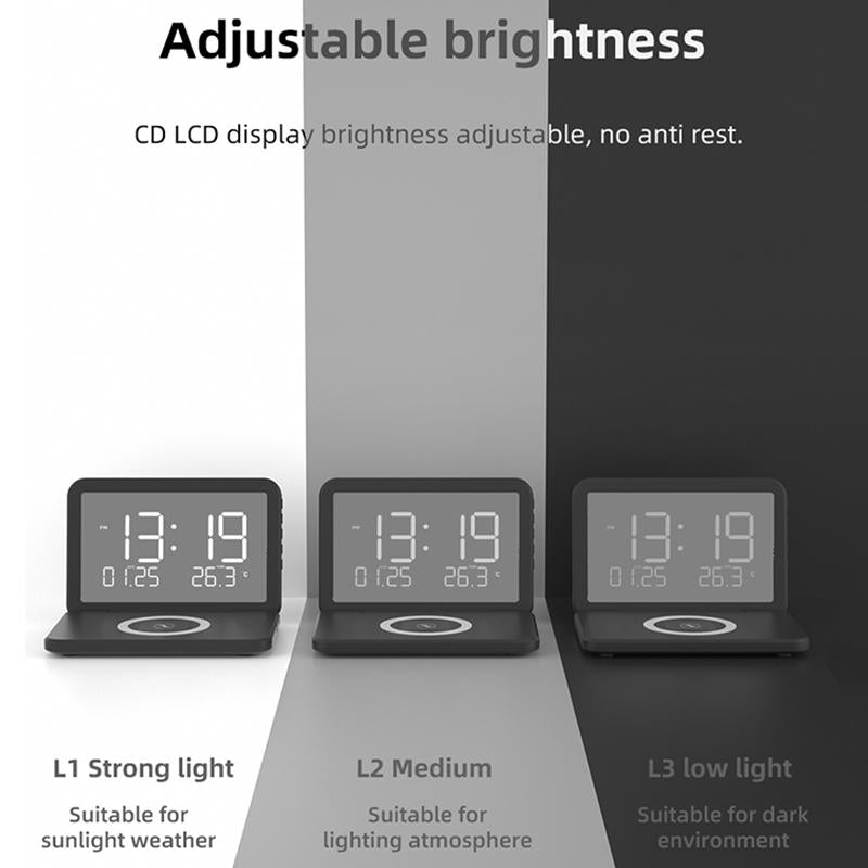 V562-A105910200ADE-202504211910-10 Foldable Desk Calendar Clock With Wireless Charger & Alarm - Black - Image 11
