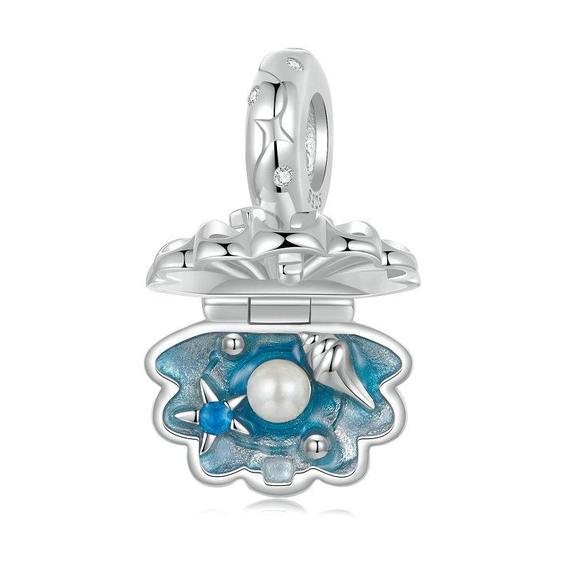 V562-A1062045060DBT-202504111520-00 925 Sterling Silver Openable Scallop Bead Pendant - Image 1
