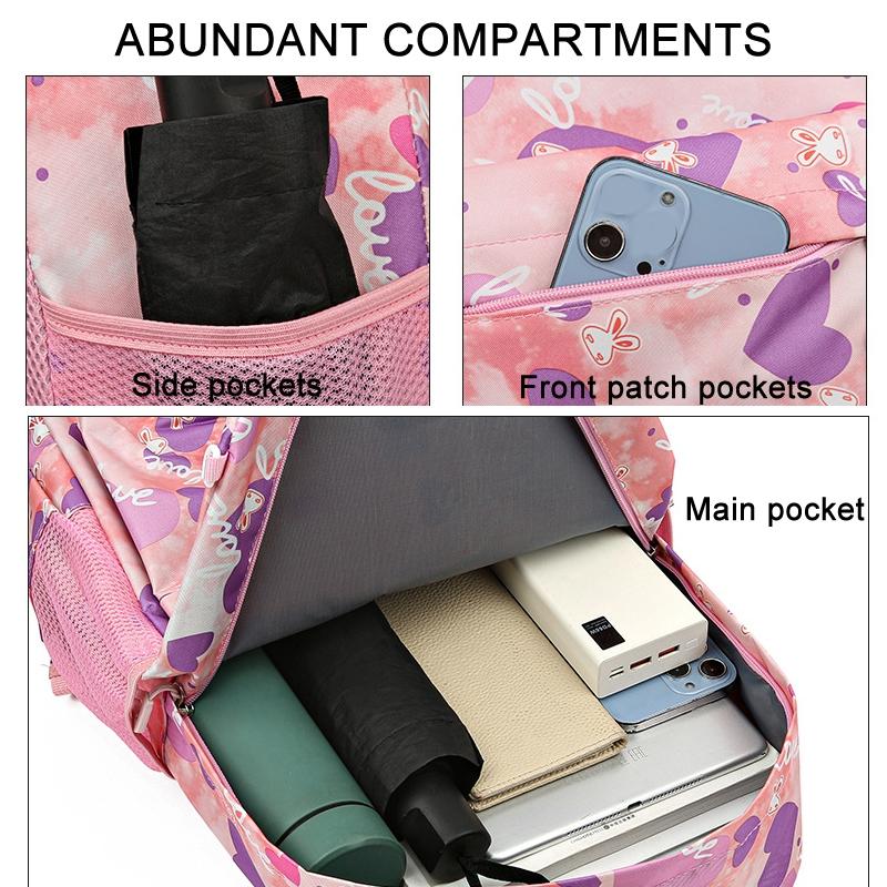 V562-A1065205060DBT-202505191533-05 3 Piece Sweet Casual Backpack Set For Students - Purple - Image 6