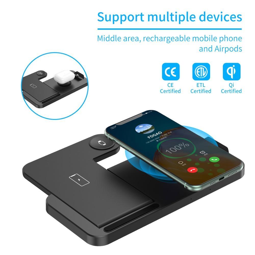 V562-A1069234060DBT-202504212046-07 Foldable 4 In 1 Wireless Charger For Mobile Devices - Black - Image 8