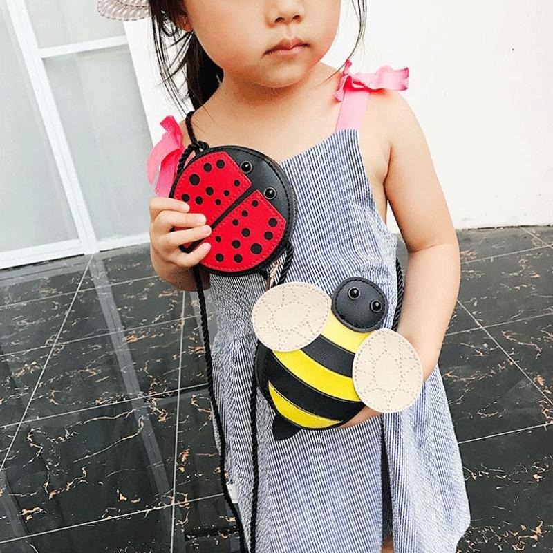 V562-A106968050DBT-202505191713-04 Adorable Kids' Tassel Purse Cute Cartoon Animals - Ladybug - Image 5