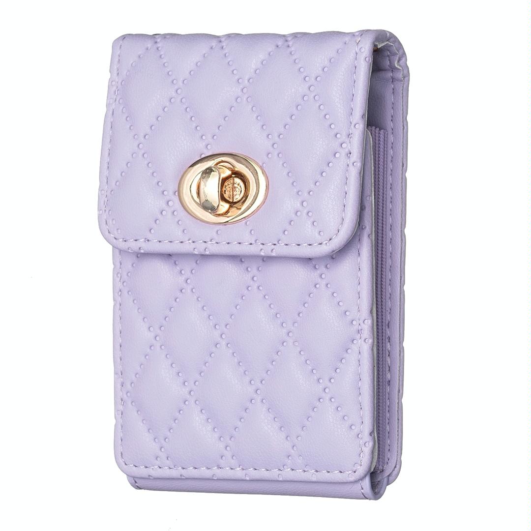 V562-A107339400ADE-202503281916-01 Vertical Card Bag With Metal Buckle For Mobile Phones - Dark Purple - Image 2