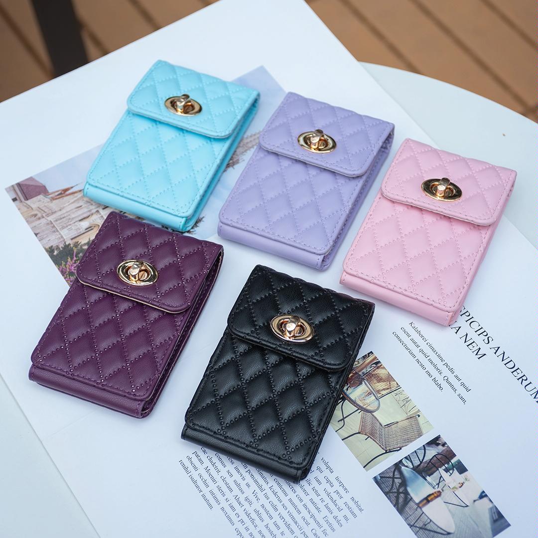 V562-A107339400ADE-202503281916-06 Vertical Card Bag With Metal Buckle For Mobile Phones - Dark Purple - Image 7