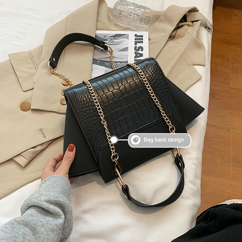 V562-A1073514060DBT-202503041315-04 Versatile Vintage Wing Crossbody Bag with Frosted Finish and Chain - Khaki - Image 5
