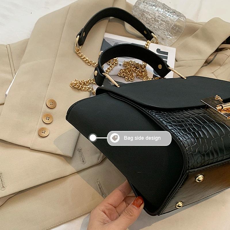 V562-A1073514060DBT-202503041315-05 Versatile Vintage Wing Crossbody Bag with Frosted Finish and Chain - Khaki - Image 6