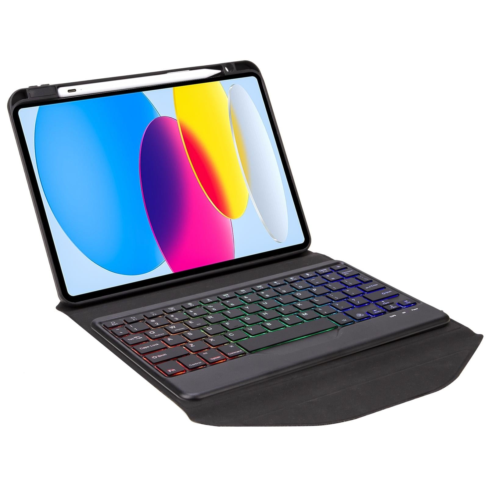 V562-A107575400ADE-202504291907-03 Bluetooth Keyboard Leather Tablet Case With Pen Slot And Backlight - Black - Image 4