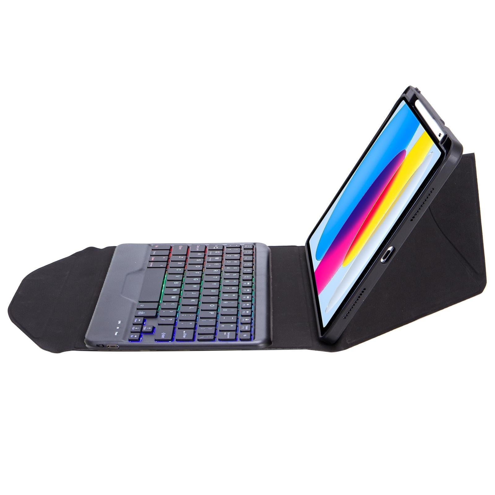 V562-A107575400ADE-202504291907-05 Bluetooth Keyboard Leather Tablet Case With Pen Slot And Backlight - Black - Image 6