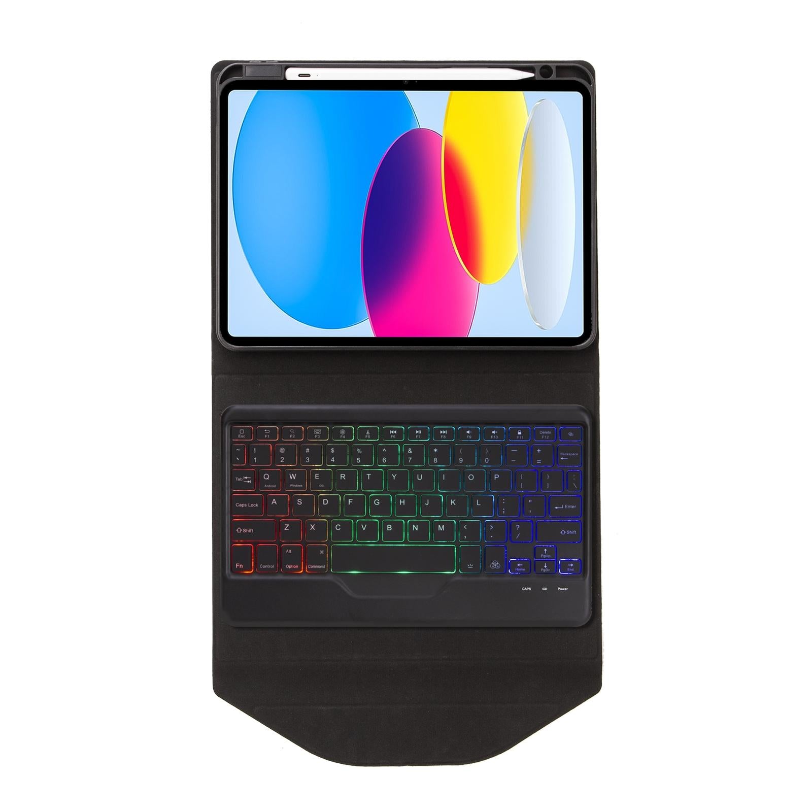 V562-A107575400ADE-202504291907-06 Bluetooth Keyboard Leather Tablet Case With Pen Slot And Backlight - Black - Image 7