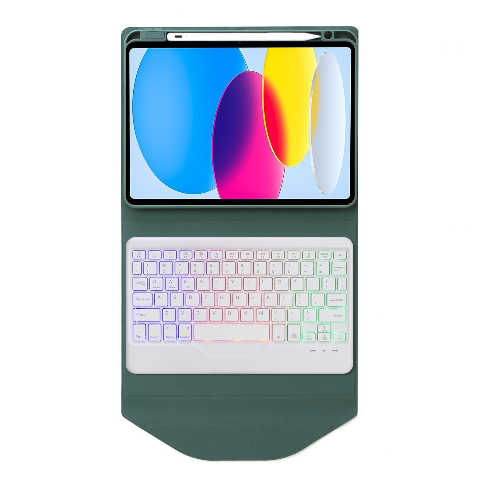 V562-A107575400ADE-202504291907-12 Bluetooth Keyboard Leather Tablet Case With Pen Slot And Backlight - Black - Image 13
