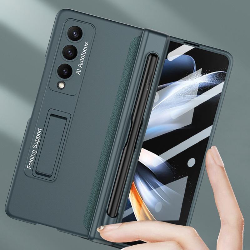 V562-A107857300ADE-202505291211-06 For Samsung Galaxy Z Fold4 5G Foldable Magnetic Flip Case With Holder & Pen Slot - Gkk - Grey - Image 7