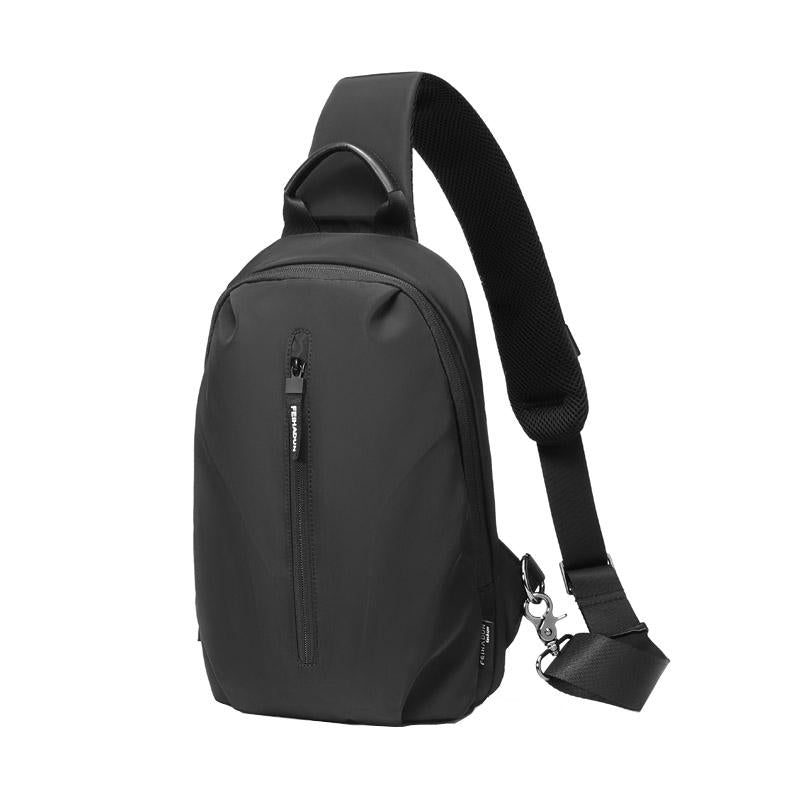 V562-A107884200ADE-202503041252-01 Adjustable Oxford Chest Bag For Men With Glasses Hang Belt Black - Image 2