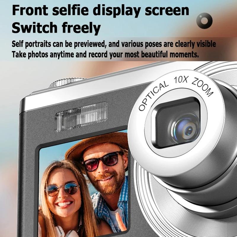 V562-A1080164060DBT-222168-11 4K Hd Optical Zoom Digital Camera 60Mp Dual Screen Selfie Camera No Memory - Black - Image 12