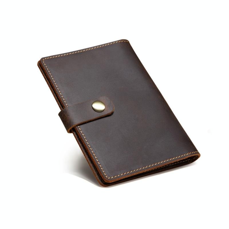 V562-A1082032060DBT-202503281946-03 Vintage Dark Coffee Leather Passport Holder - Image 4