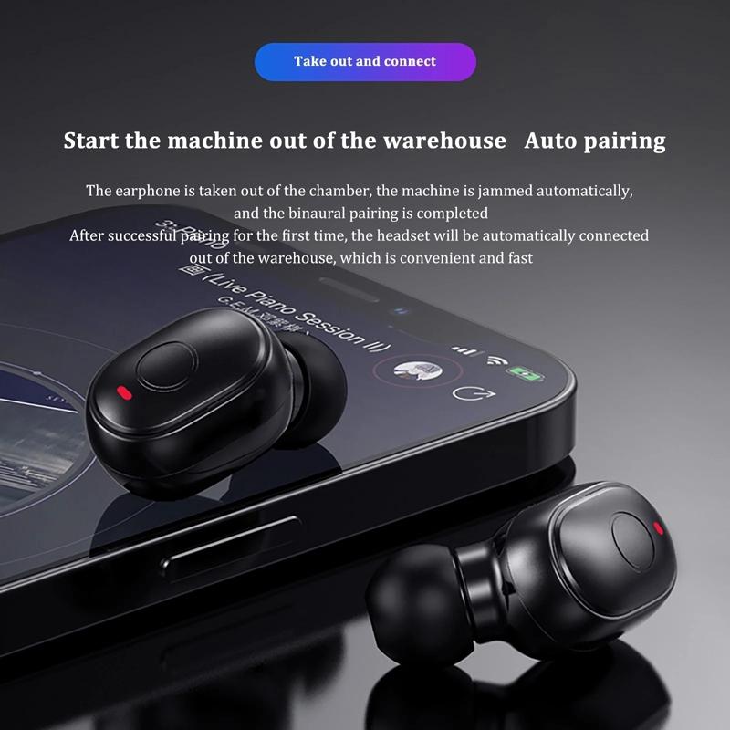 V562-A108266100AYS-202502241435-07 Waterproof Mini Touch-control Bluetooth Earphones with Noise Cancelling - Black - Image 8