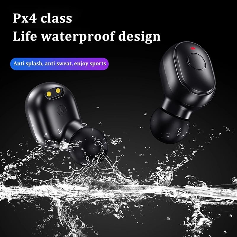 V562-A108266100AYS-202502241435-09 Waterproof Mini Touch-control Bluetooth Earphones with Noise Cancelling - Black - Image 10