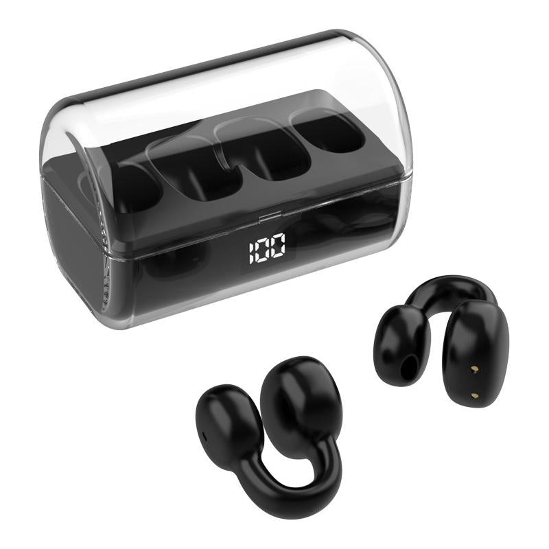 V562-A1083383060DBT-202505261827-00 Wireless Earphones with Digital Display and Charging Case - Black - Image 1