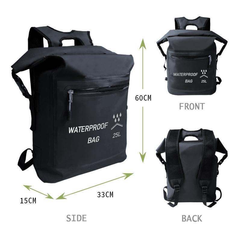 V562-A1086372060DBT-202503032035-02 25L Waterproof Beach Bag For Swimming And Upstream Activities Black - Image 3