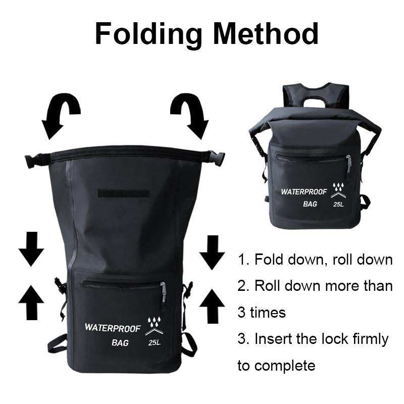 V562-A1086372060DBT-202503032035-04 25L Waterproof Beach Bag For Swimming And Upstream Activities Black - Image 5