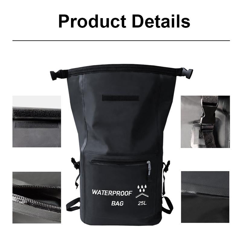 V562-A1086372060DBT-202503032035-05 25L Waterproof Beach Bag For Swimming And Upstream Activities Black - Image 6