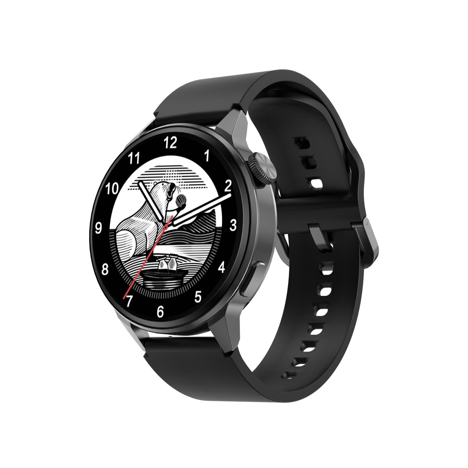 V562-A108717100AYS-202504181125-00 Silicone Band Smart Watch With Colour Screen - Black - Image 1