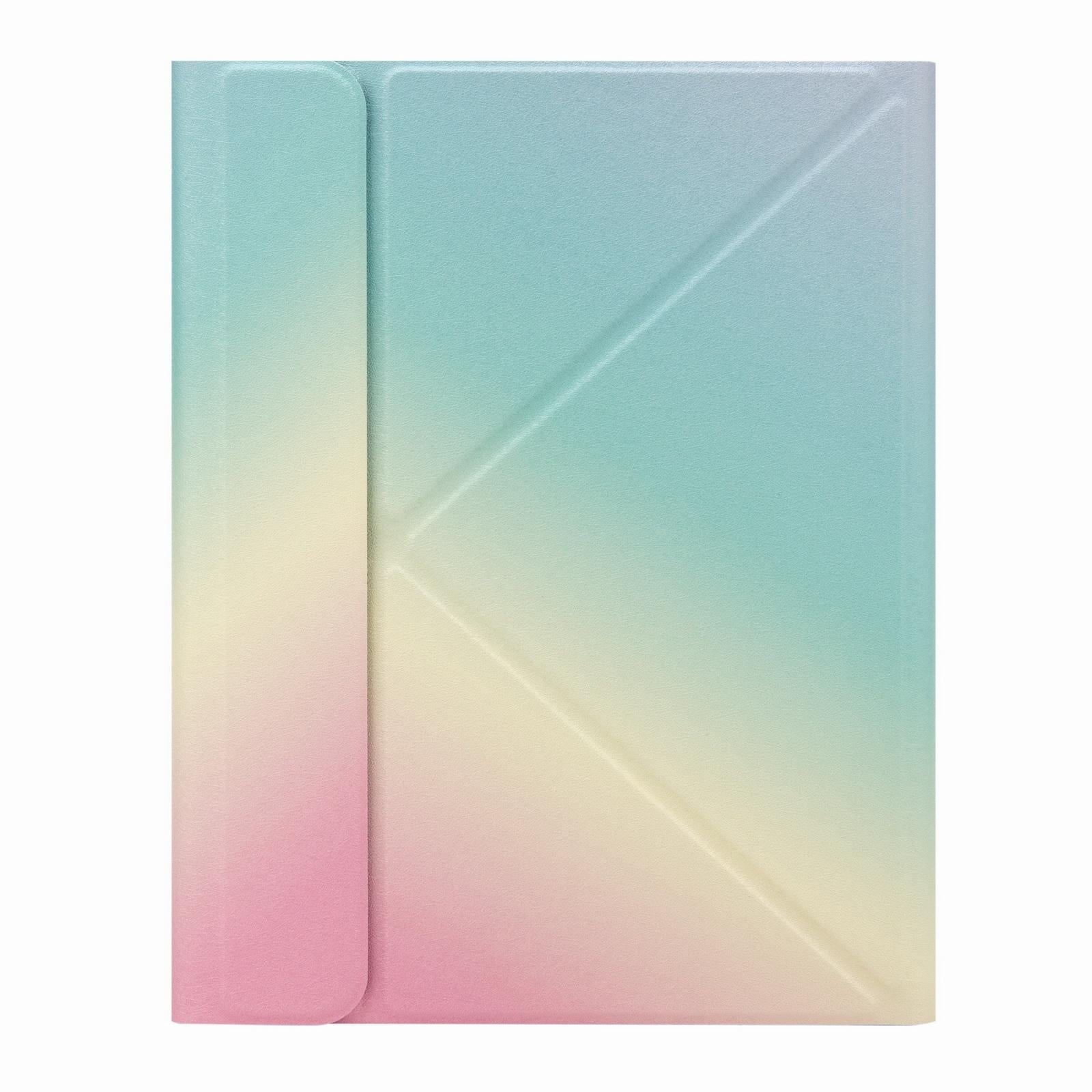 V562-A202164200ADE-202504291931-08 Leather Case With Bluetooth Keyboard For Ipad 9.7 2018 & 2017 - Three-Fold Holder - Rainbow - Image 9