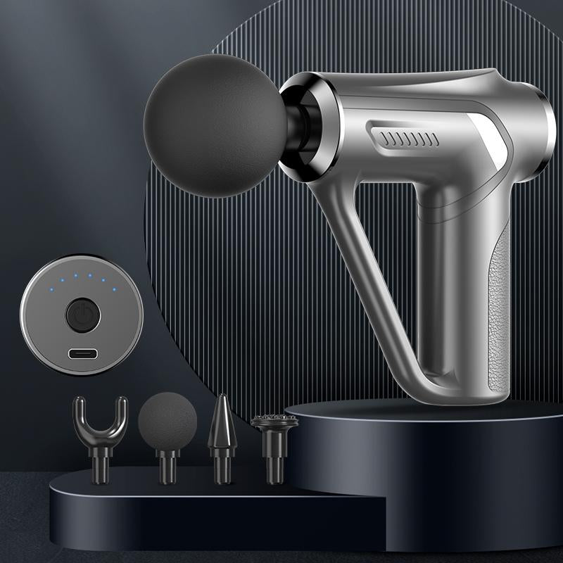 V562-A2023691060DBT-202502212140-00 Electric Triangular Fascia Massage Gun - Silver Button Style - Image 1