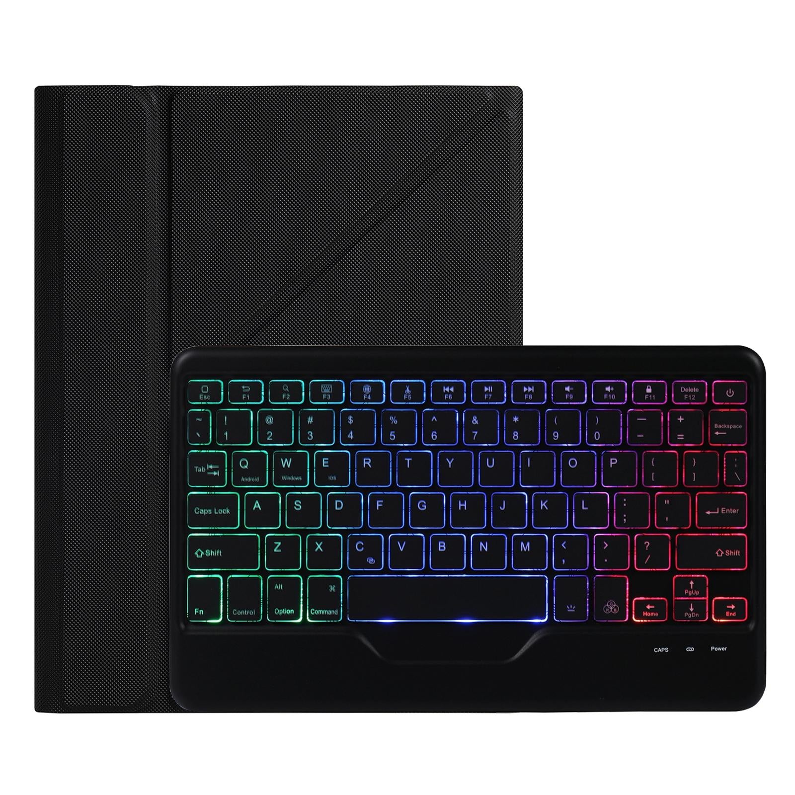 V562-A203166100ADE-202504291830-01 10.2 / 10.5 Inch Bluetooth Keyboard Tablet Case With Triangle Holder & Pen Slot - Black Diamond Pattern - Image 2