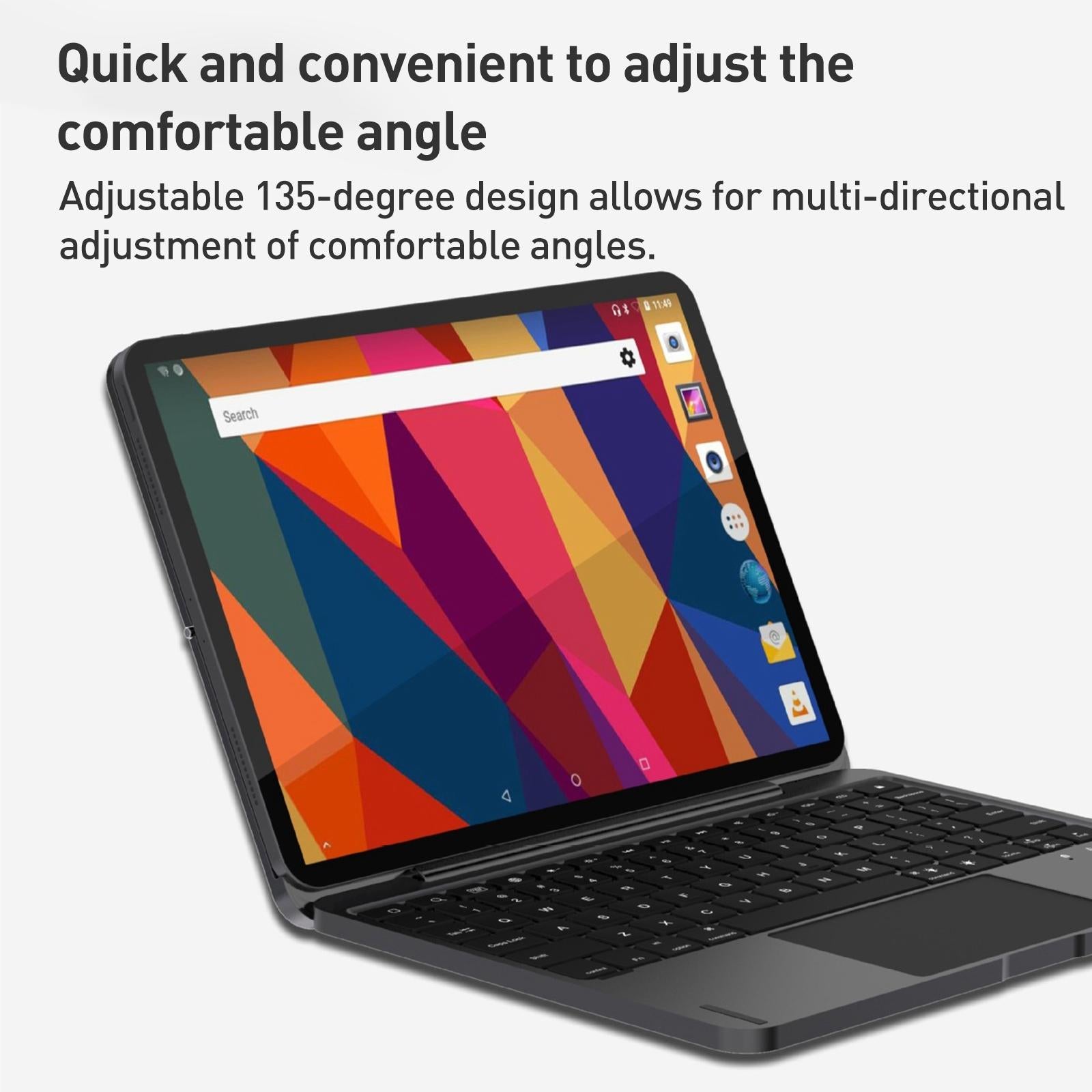 V562-A203383600ADE-202504292026-02 Bluetooth Touch Keyboard Leather Case - Aluminum Alloy - Grey - For Ipad Pro 12.9 2020/2021/2022 - Image 3