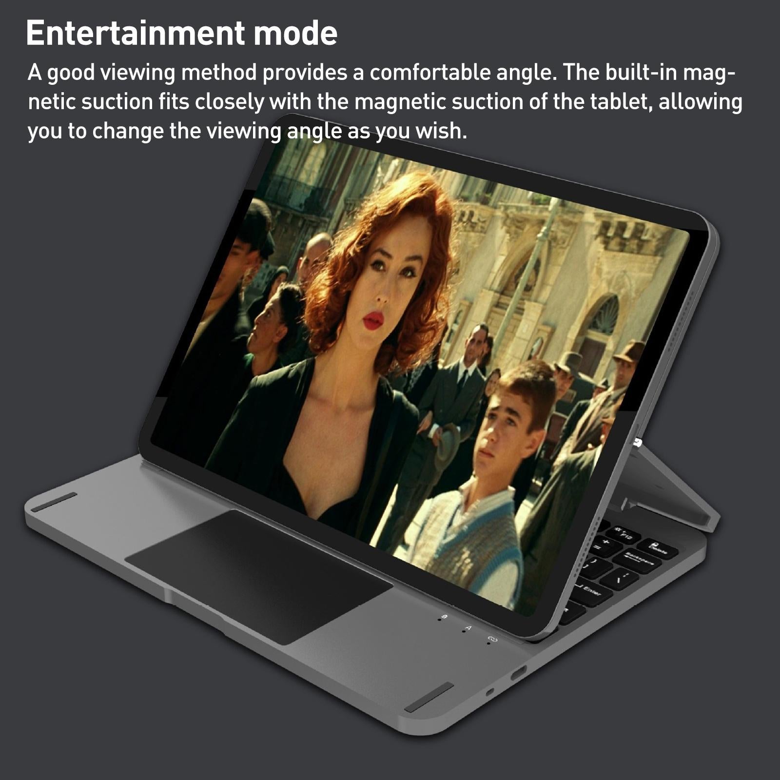 V562-A203383600ADE-202504292026-09 Bluetooth Touch Keyboard Leather Case - Aluminum Alloy - Grey - For Ipad Pro 12.9 2020/2021/2022 - Image 10