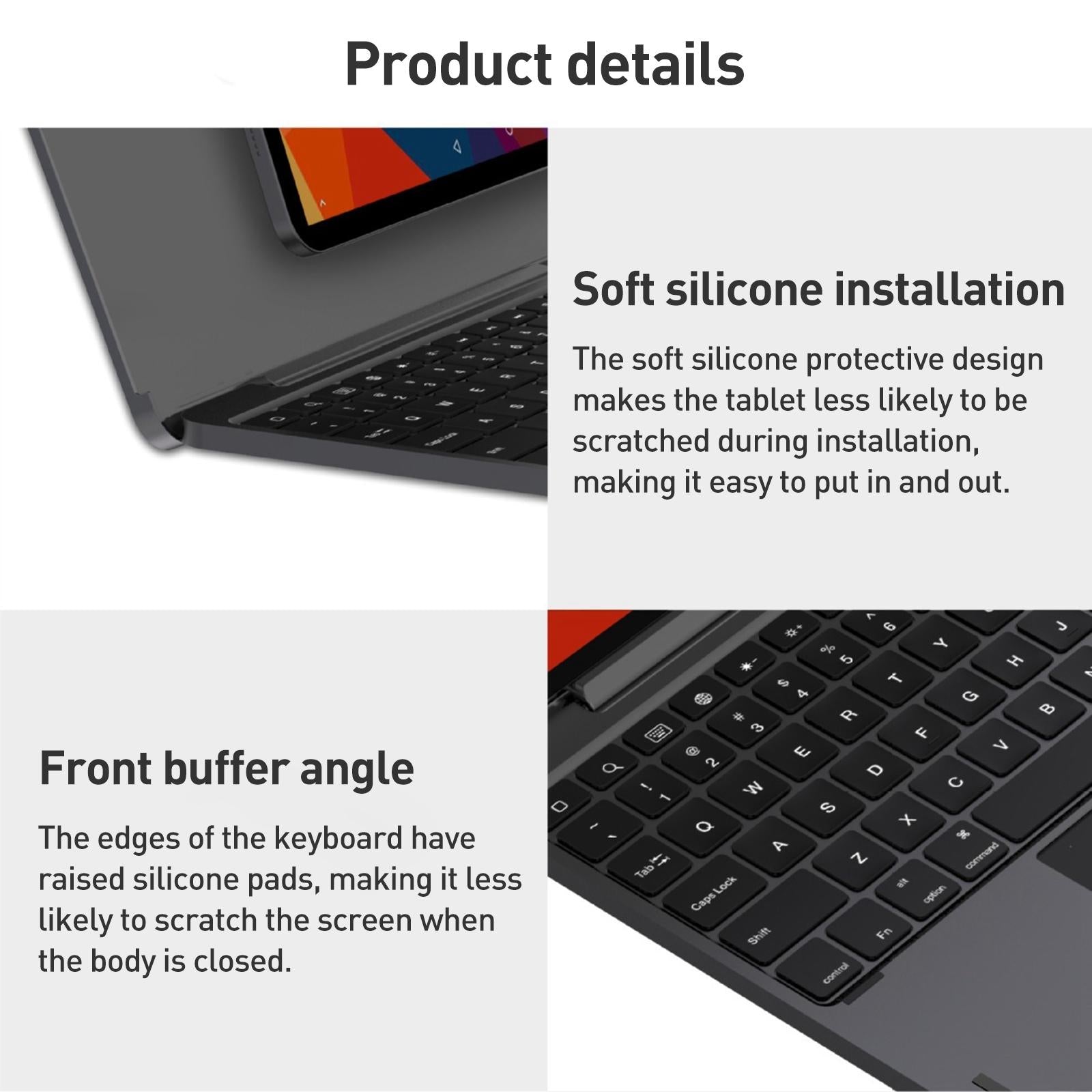 V562-A203383600ADE-202504292026-13 Bluetooth Touch Keyboard Leather Case - Aluminum Alloy - Grey - For Ipad Pro 12.9 2020/2021/2022 - Image 14