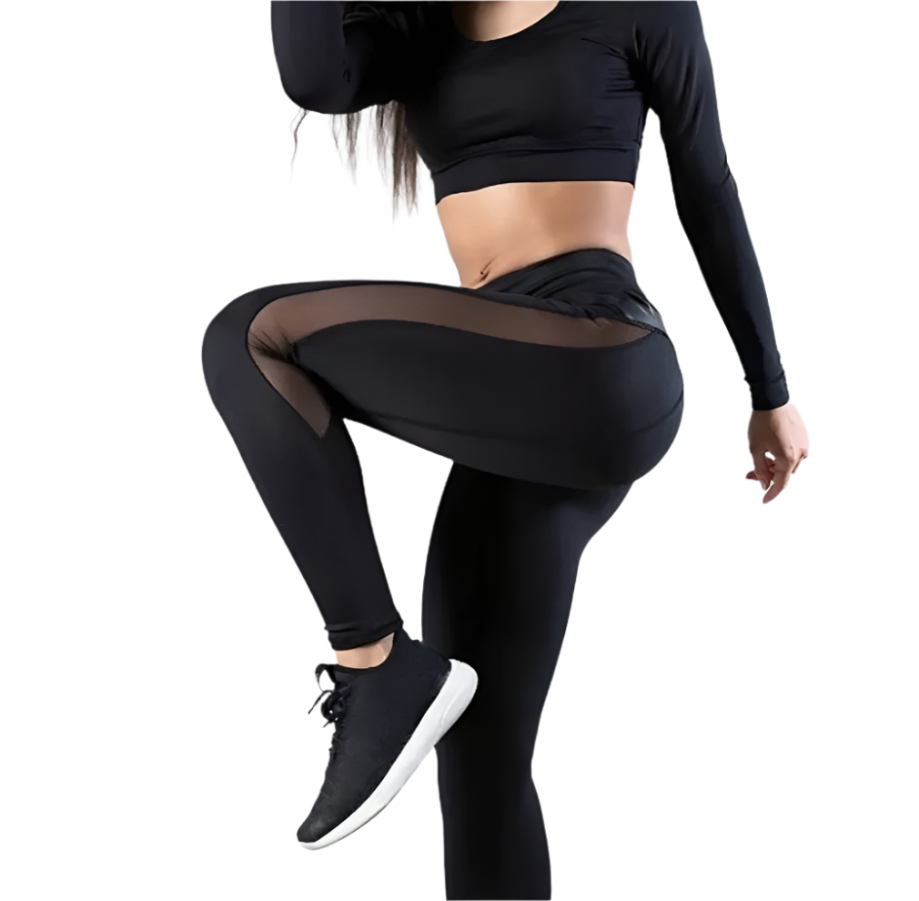 V562-A2044058040DBT-202503262005-00 Push Up Fitness Leggings - Seamless Mesh Workout Pants For Women Xl Black - Image 1