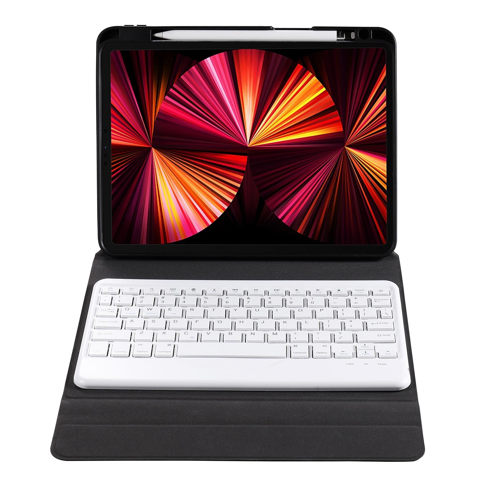 V562-A208066100ADE-202504291830-12 10.2 / 10.5 Inch Bluetooth Keyboard Tablet Case With Triangle Holder & Pen Slot - Black Diamond Pattern - Image 13