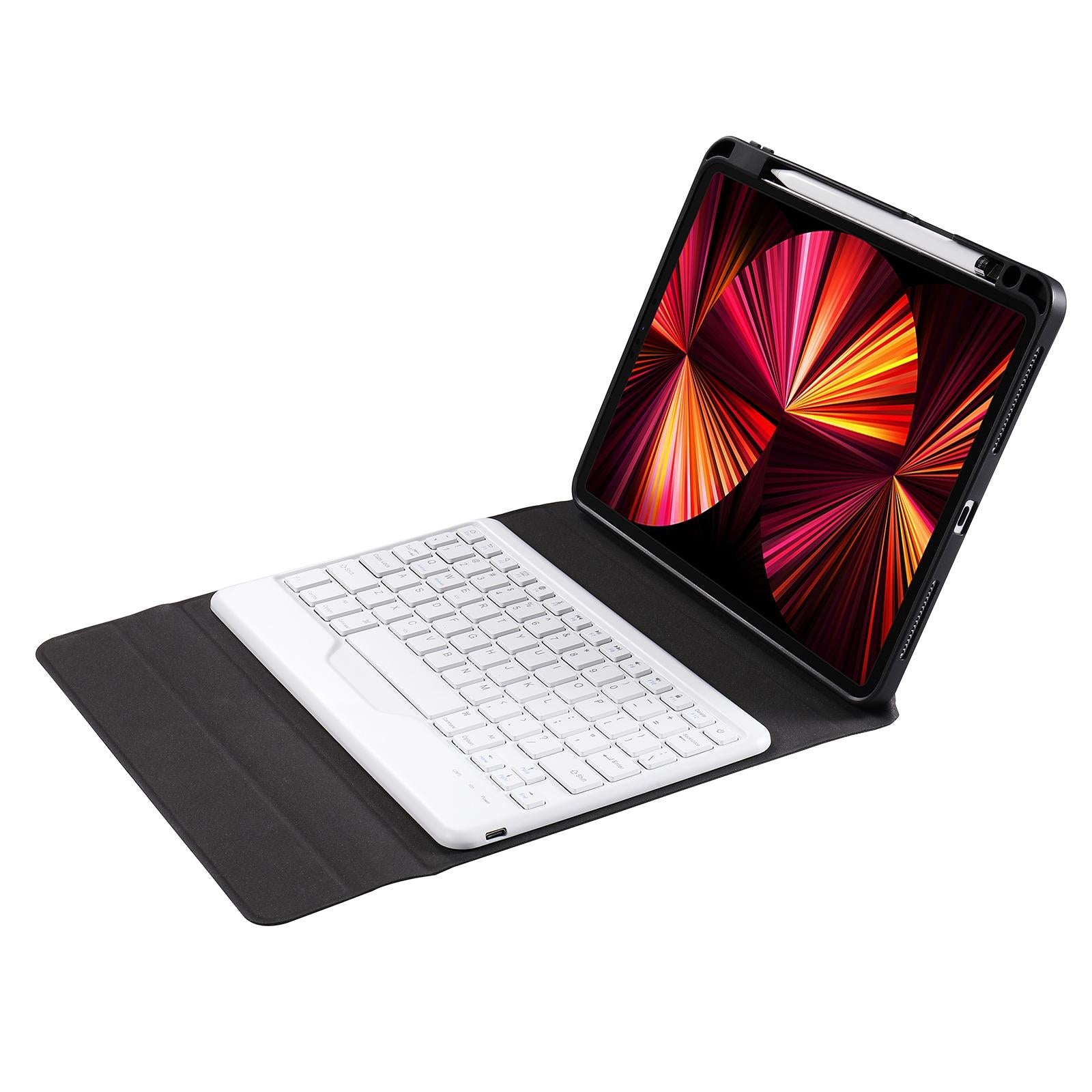 V562-A208066100ADE-202504291830-13 10.2 / 10.5 Inch Bluetooth Keyboard Tablet Case With Triangle Holder & Pen Slot - Black Diamond Pattern - Image 14