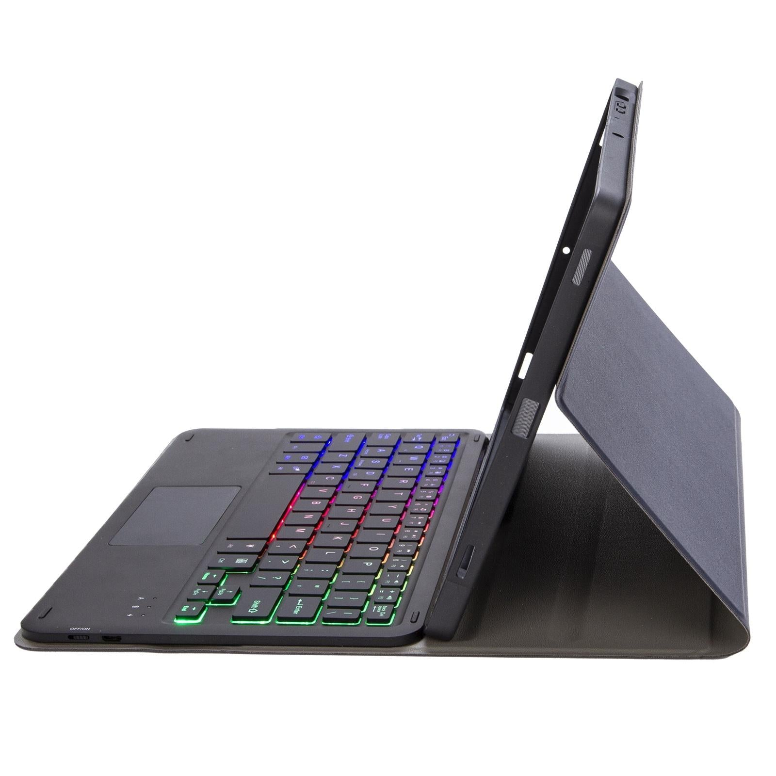 V562-A208510300ADE-202504291846-10 Bluetooth Keyboard Leather Tablet Case For Ipad 10.2 / 10.5 / Air 2019 With Touch Pad & Pen Slot - Black - Image 11