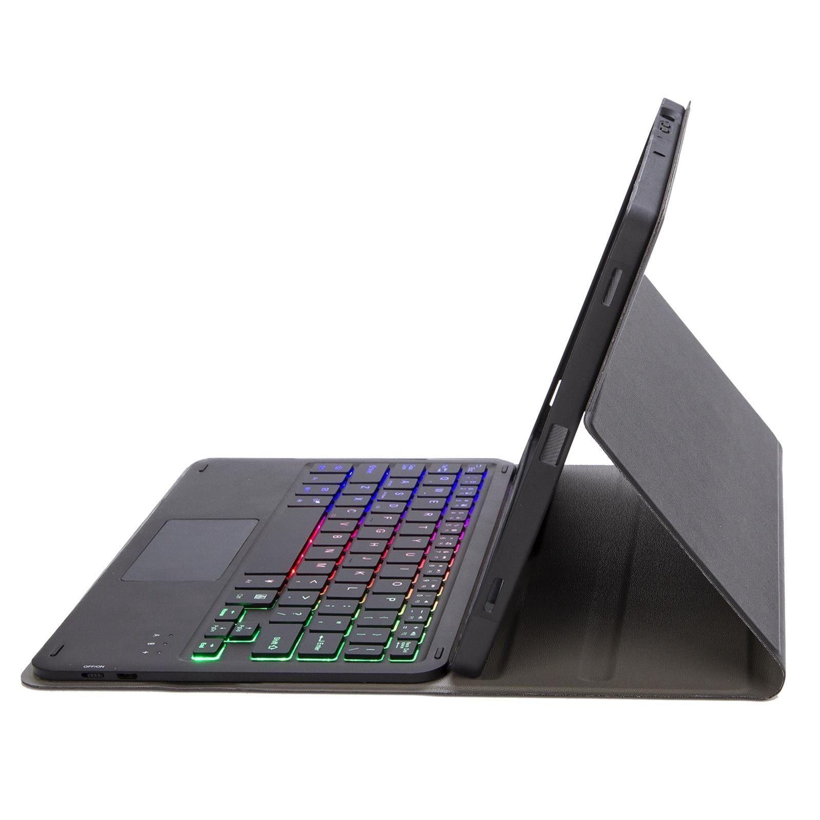 V562-A208510300ADE-202504291846-15 Bluetooth Keyboard Leather Tablet Case For Ipad 10.2 / 10.5 / Air 2019 With Touch Pad & Pen Slot - Black - Image 16