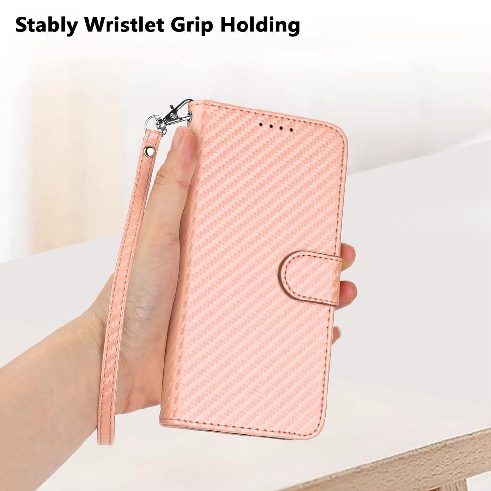 V562-A209615600ADE-202505221911-08 For Samsung Galaxy Z Fold4 5G Carbon Fiber Leather Phone Case With Lanyard - Red - Image 9