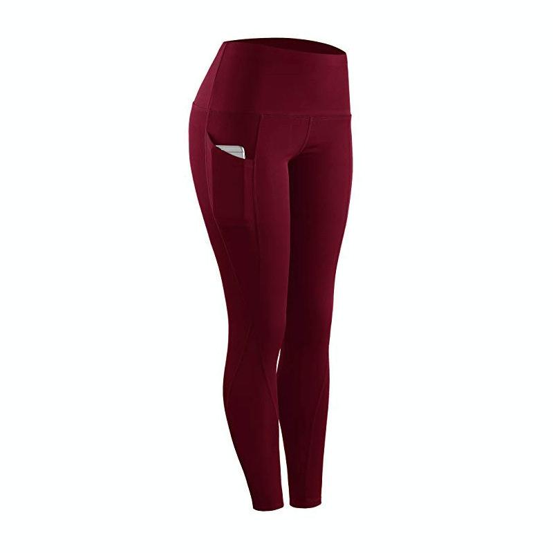 V562-A3006975140DBT-202503262011-00 High Waist Slim Sports Leggings Women Tight Sportswear Size L - Red - Image 1