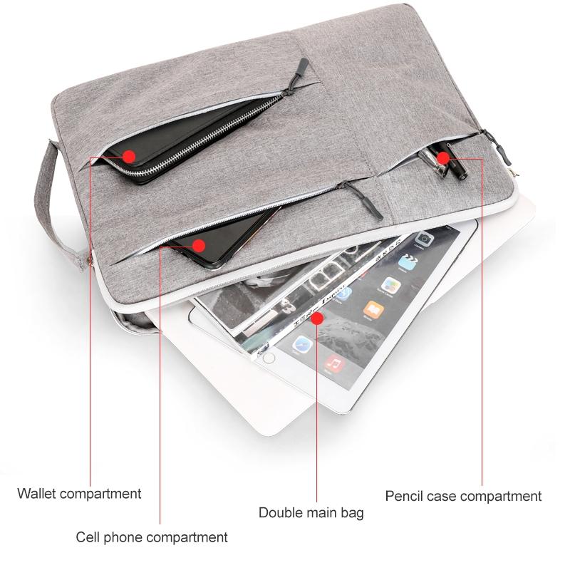 V562-A301383300ADE-202504022011-03 Portable Laptop Handbag - Fits 15.6-17 Inch - Casual Design - Grey - Image 4