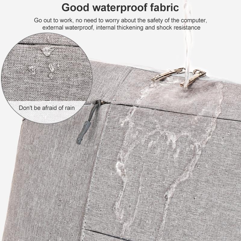 V562-A301383300ADE-202504022011-04 Portable Laptop Handbag - Fits 15.6-17 Inch - Casual Design - Grey - Image 5