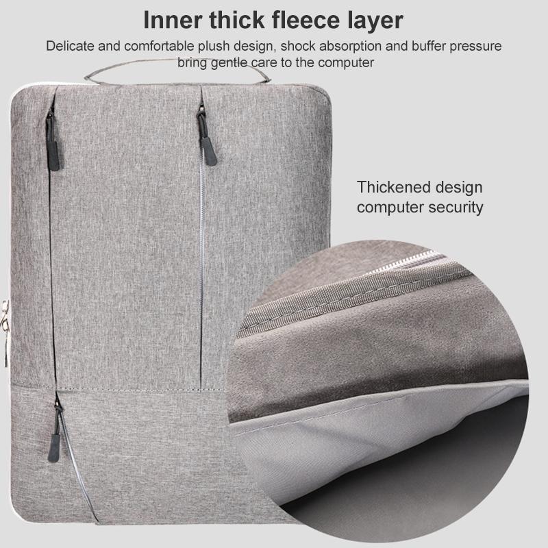 V562-A301383300ADE-202504022011-05 Portable Laptop Handbag - Fits 15.6-17 Inch - Casual Design - Grey - Image 6