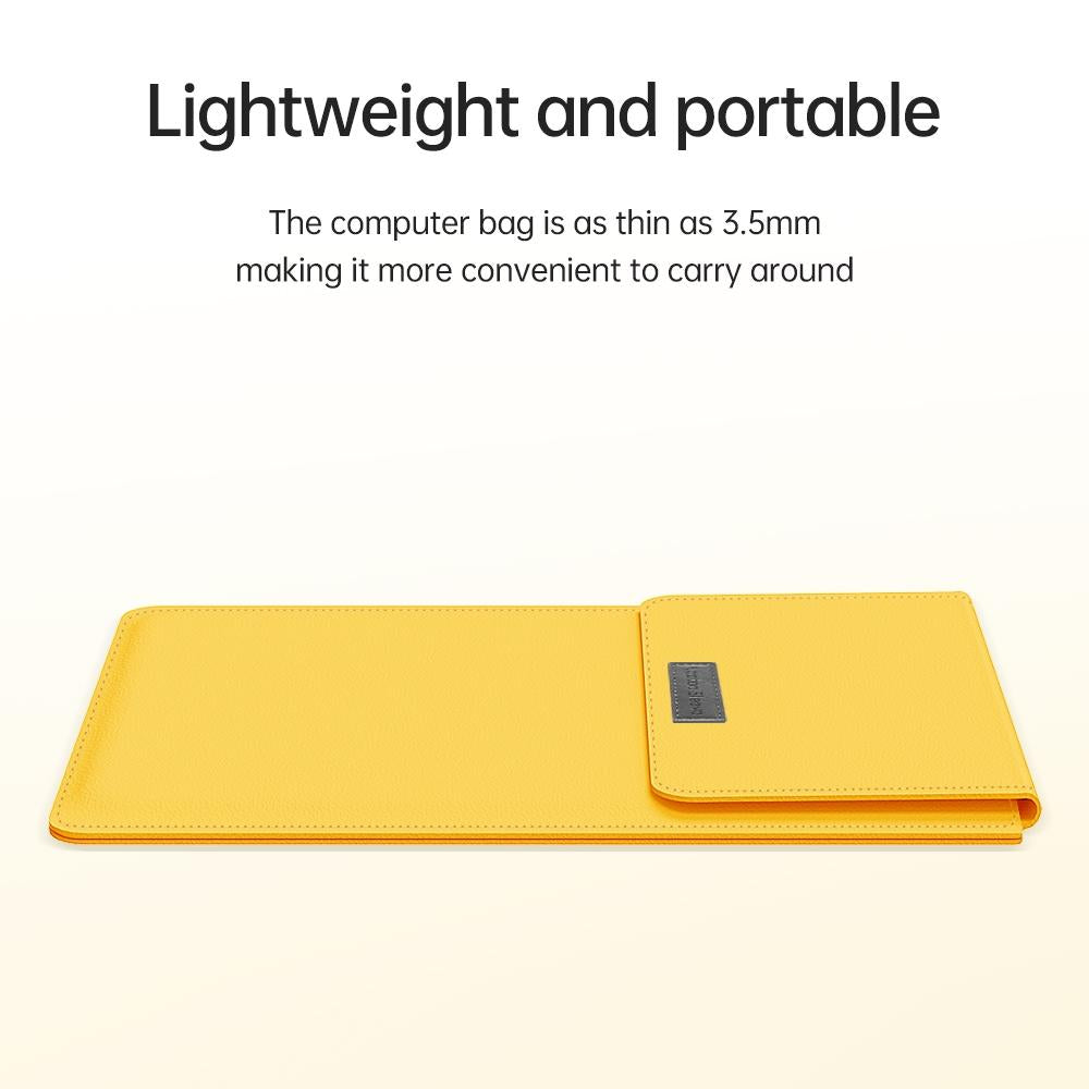 V562-A303402300ADE-202504022045-07 Lightweight Leather Computer Bag - 4-in-1 Portable - Fits 15.4 / 15.6 / 16.1 Inches - Yellow - Image 8