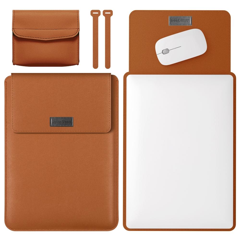 V562-A303402300ADE-202504022045-08 Lightweight Leather Computer Bag - 4-in-1 Portable - Fits 15.4 / 15.6 / 16.1 Inches - Yellow - Image 9