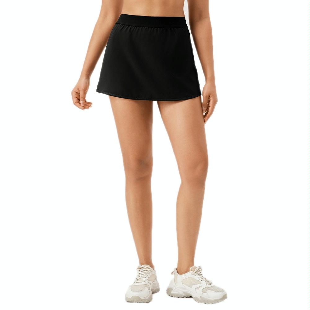V562-A3040705060DBT-202503261946-00 Quick Drying Women Yoga Skirt Pants Breathable & Fake Two Piece Size L - Black - L - Image 1
