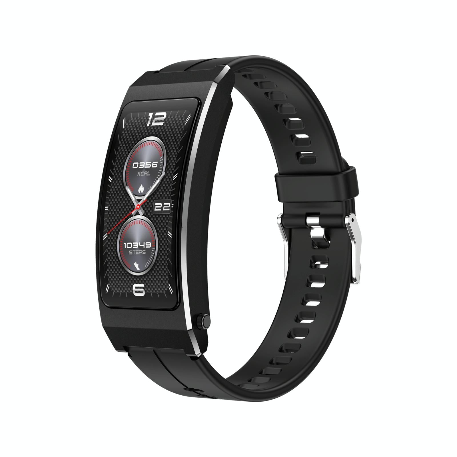 V562-A304517500ADE-202505271127-00 Smart Health Monitoring Bracelet With Bt Call And Leather Strap - Black Silicone Strap - Image 1