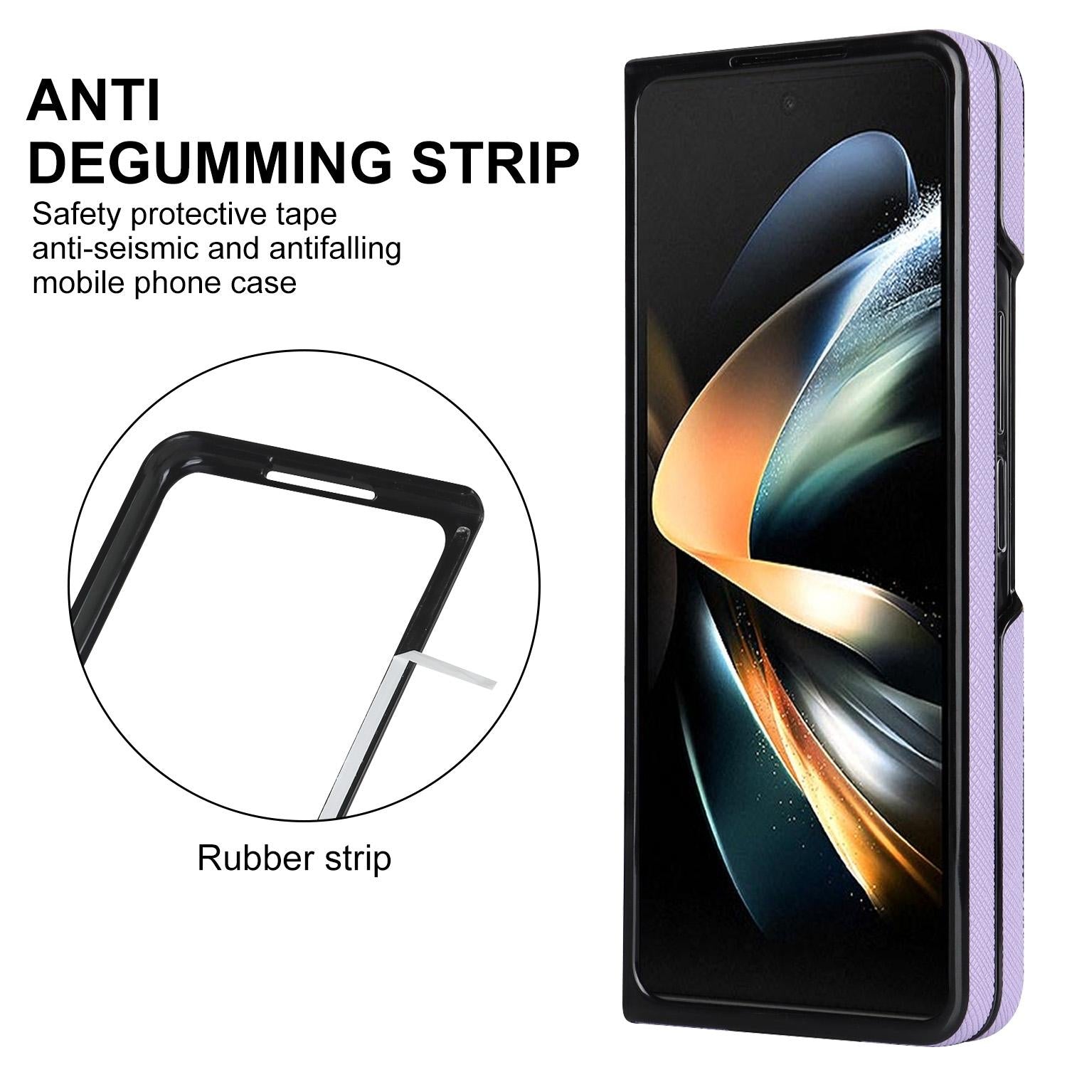 V562-A306672600ADE-202505061705-04 For Samsung Galaxy Z Fold4 5G Foldable Cross Pattern Phone Case - Compact Design - Black - Image 5